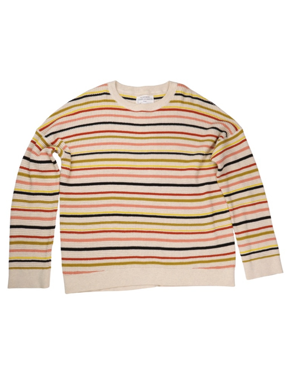 REI Co-op Wallace Lake Waffle Sweater XL Multicolor Stripe Organic